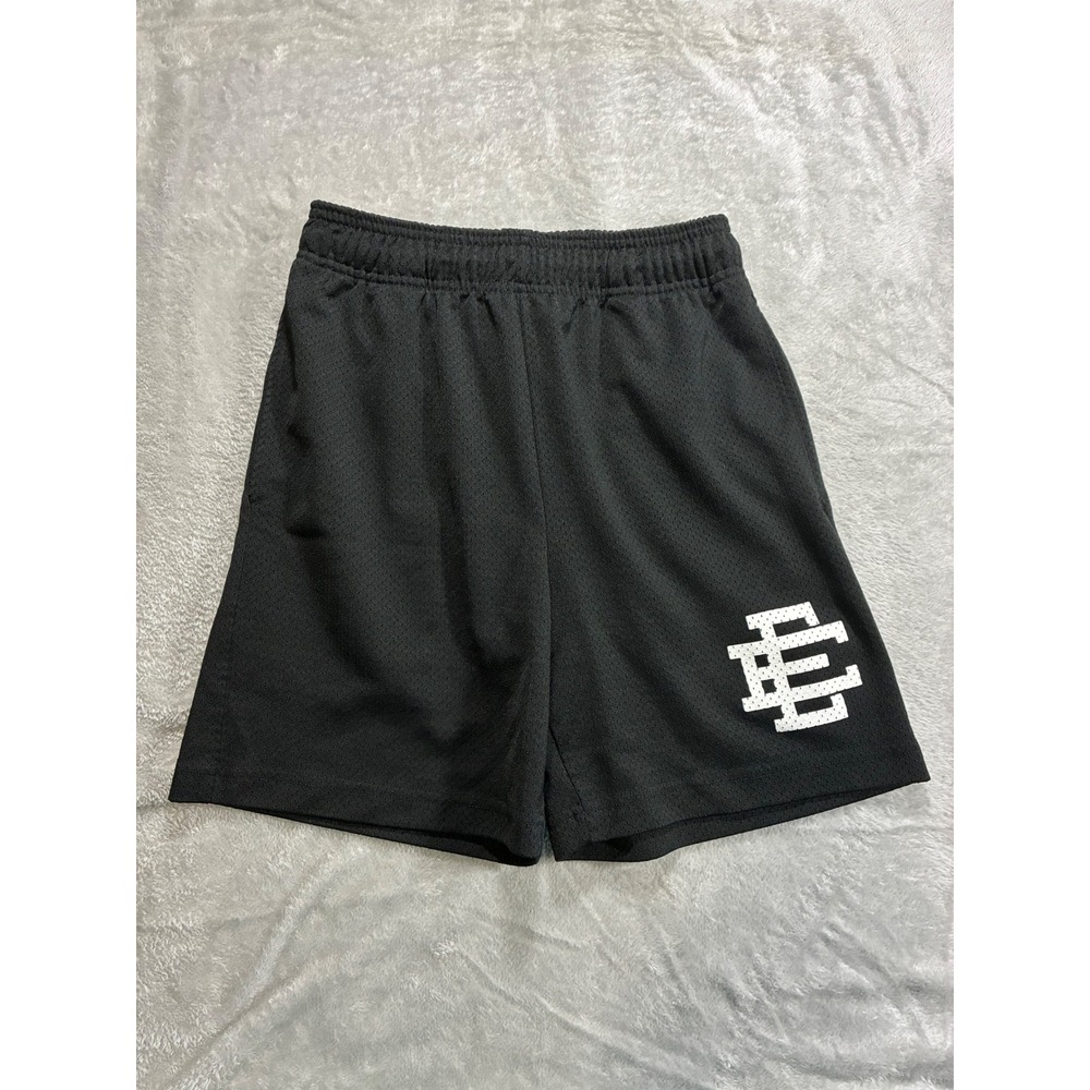 Eric Emanuel Basic Mesh Shorts Black White EE Logo Mens Small Made in NY